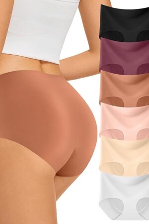Womens Underwear Seamless Full Coverage Soft No Show Panties Invisible Hipster Sexy Bikini Ladies Briefs 6 Pack