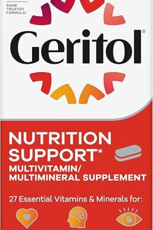 Geritol, Multivitamin Supplement, Contains B-Vitamins, Antioxidants, Vitamins C, E & D and Iron, 27 Essential Vitamins and Minerals, Gluten-Free, Non-GMO, No Artificial Sweeteners, 40 Tablets