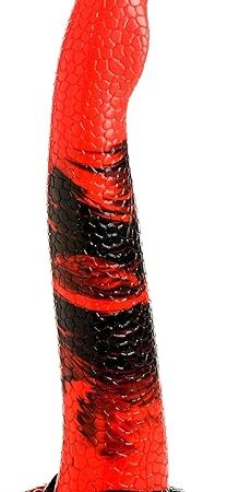 King Cobra Large 14" Long Silicone Dildo for Men, Women & Couples. Firm and Flexible, Strong Suction Base, Fantasy Dildo. Premium Phthalate-Free Silicone. 1 Piece, Red.