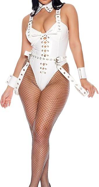 Women's Stud Me Out Sexy Bunny Costume, White