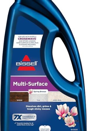Bissell MultiSurface Floor Cleaning Formula-Crosswave and Spinwave, 17891, 64oz, Removes Everyday Dirt and Grime, Safe on Sealed Hard Floors, Tile, Laminate, Area Rugs, Spring Breeze