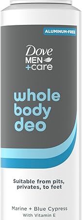 Dove Men+Care Whole Body Deodorant Marine + Blue Cypress For 72H Odor Protection from pits, privates, to feet 4 oz