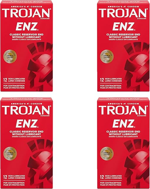 Ice Fire Trojan Non-Lub Latex Condoms, ENZ 12 ct - 4pk