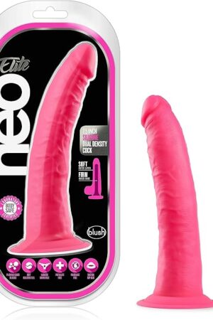 Blush Neo Elite 75" Silicone Dildo, Ultrasilk Smooth SensaFeel Realistic Cock - Suction Cup, Strap-On Compatible - Beginners Anal & Vaginal Pleasure Adult Sex Toy for Women, Men & Couples - (Pink)