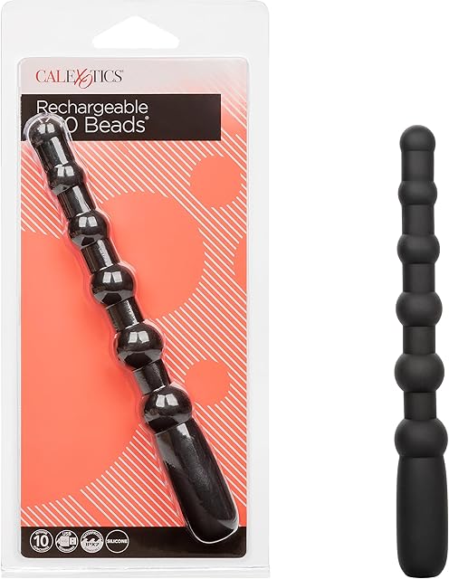 CalExotics Rechargeable X-10 Anal Beads Vibrator, Vibrating Butt Plug Couples Sex Toys for Men and Women - SE-1233-10-2