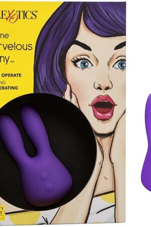 CalExotics Mini Marvels Marvelous Bunny ? Silicone Waterproof Compact Vibrator ? 10 Function Rechargeable Vibe ? Adult Sex Toy Massager for Couples ? Purple