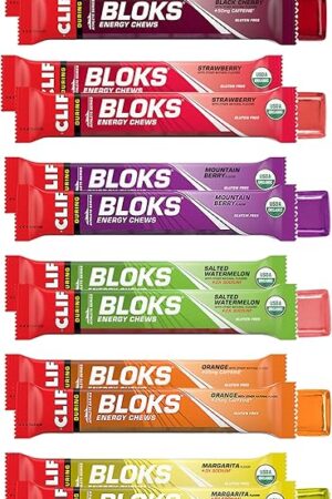 CLIF BLOKS - Energy Chews - Variety Pack - Non-GMO - Plant Based - Fast Fuel for Cycling and Running - Quick Carbohydrates and Electrolytes - 212 oz Packets (12 Count)