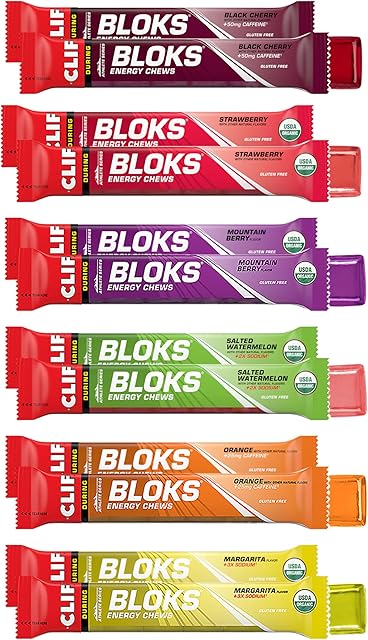 CLIF BLOKS - Energy Chews - Variety Pack - Non-GMO - Plant Based - Fast Fuel for Cycling and Running - Quick Carbohydrates and Electrolytes - 212 oz Packets (12 Count)