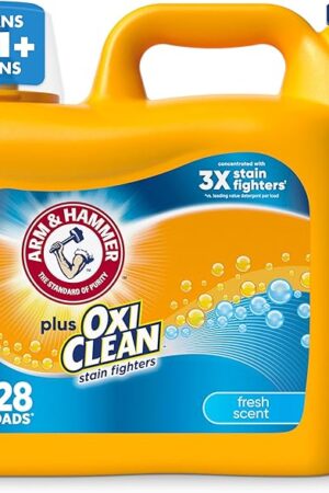 Arm & Hammer Plus OxiClean Fresh Scent, 128 Loads Liquid Laundry Detergent, 1665 Fl oz