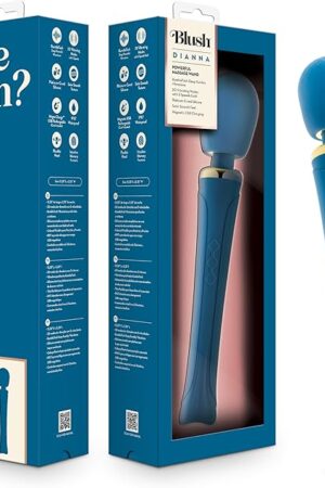 Blush Dianna 12.25" Full Body Wand Massager, 20 RumboTech Vibration Modes - Flexible Head, IPX7 - Platinum Silicone Vibrator for Clit, Nipple, Back & Muscle Massage - Adult Sex Toy for Queens - (Teal)