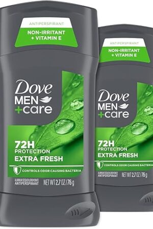 Dove Men+Care Antiperspirant Deodorant Stick for Men 4 Count Extra Fresh with 72-hour Sweat & Odor Protection with 1/4 Moisturizing Cream & Long-lasting Citrus scent 27 oz