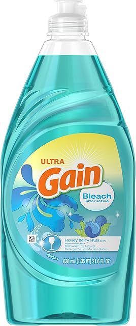 Gain Ultra Bleach Alternative Dishwashing Liquid Dish Soap, Honey Berry Hula, 21.6 fl oz
