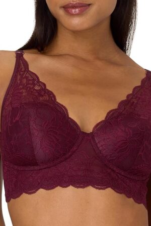 Wireless Bralette, Pure Comfort Lace Longline Bra for Women, Convertible Straps