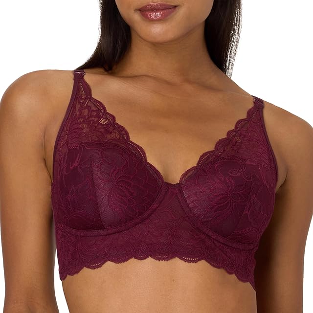 Wireless Bralette, Pure Comfort Lace Longline Bra for Women, Convertible Straps