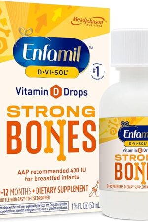 Enfamil Baby Vitamin D-Vi-Sol Liquid Vitamin D Drops, Supports Strong Teeth & Bone Development, 50mL Bottle