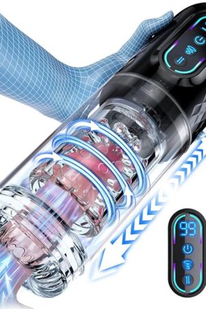 Automatic Male Masturbator Penis Pump - Upgraded Male Sex Toys for Men with 9 Sucking & Thrusting & Rotating Modes, Adult Toys Pocket Pussy Male Stroker Sex Toy Machine Blowjob Male Masturbators