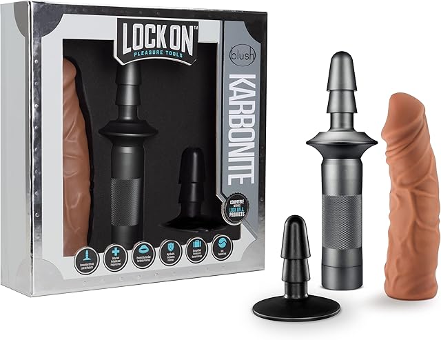 Blush Novelties Karbonite Realistic Vanilla 7.75-Inch Long Dildo with Suction Cup Adapter & Aircraft Aluminum Handle