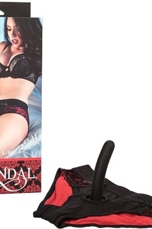 CalExotics Scandal Pegging Panty Set with Silicone Probe ? Premium BDSM Strap On Harness ? Sex Toys for Couples ?Small & Medium - Black