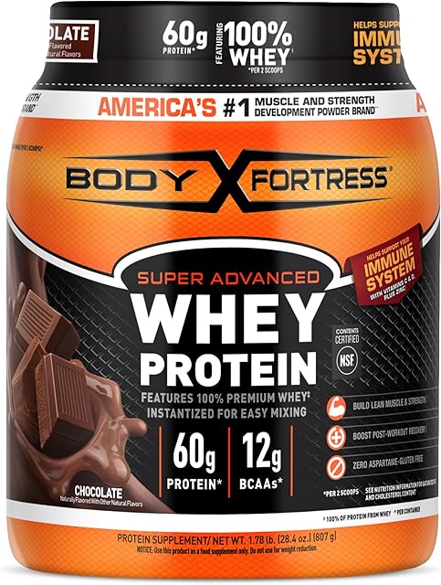 Body Fortress 100% Whey, Premium Protein Powder, Chocolate, 178lbs