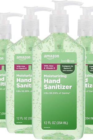 Amazon Basic Care - Aloe Vera Hand Sanitizer 62%, 12 fl oz (Pack of 6)