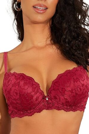 Women Lace Push Up Bras Add Two Cups Size Thick Padded Plunge Cleavage Underwire Bra