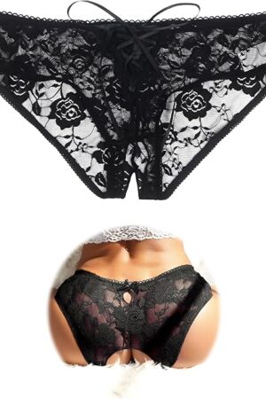 Womens Lace Boyshorts Crotchless Sexy Panties Crisscross Strappy Underwear Plus Size Hipster Briefs XS-4XL