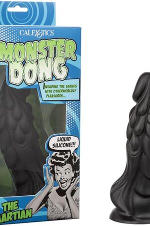 CalExotics Monster Dong - The Martian, 7.75 Inch Liquid Silicone Dildo with Sturdy Suction Cup Base Black - SE-5504-05-3