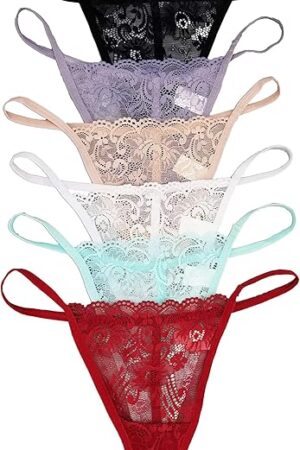6 Pack Sexy Floral Lace G-String Thong Panties L266