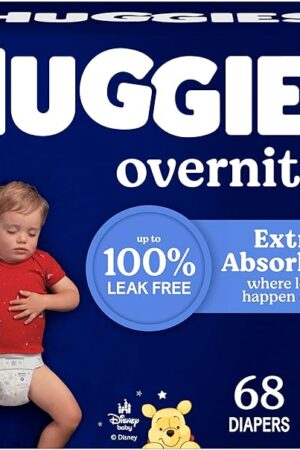 Huggies Size 7 Overnites Baby Diapers: Overnight Diapers, Size 7 (41+ lbs), 68 Ct (2 Packs of 34), Packaging May Vary