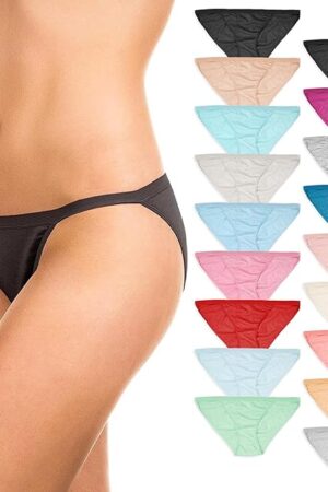 Womens 12 Pack & 18 Pack String Bikini Briefs | 100% Cotton Underwear