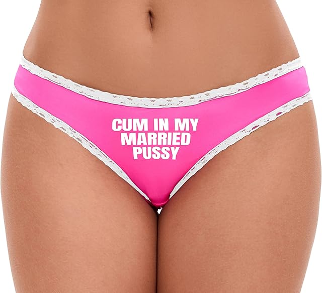 Cum In My Married Pussy Hotwife Vixen Shared Bareback Pink and White Bikini Panties Adult Flirty Fun