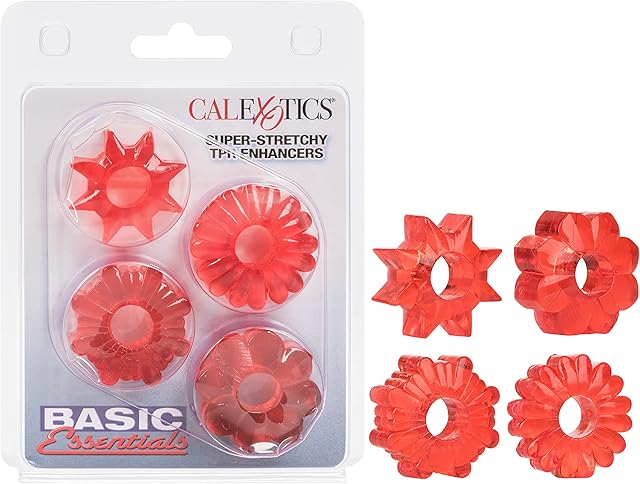 California Exotic Novelties Basic Essentials Super Stretchy Tpr Enhancers , Red