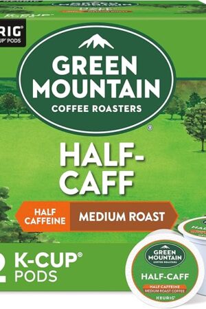Green Mountain Coffee Roasters Half Caff Keurig Single-Serve K-Cup pods, Medium Roast Coffee, 72 Count