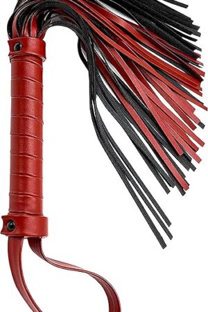 Whip for Adults Play Dominatrix Training Red Faux Leather Flogger 20"