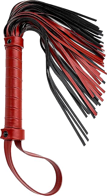 Whip for Adults Play Dominatrix Training Red Faux Leather Flogger 20"