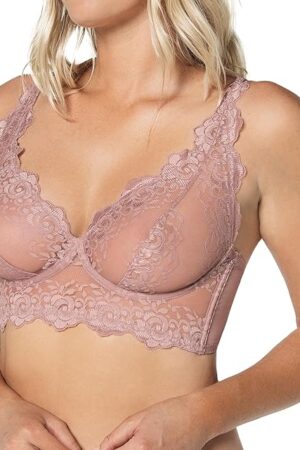 Lace Bralettes for Women Milan Sheer Bra Bustier Bralette with Underwire