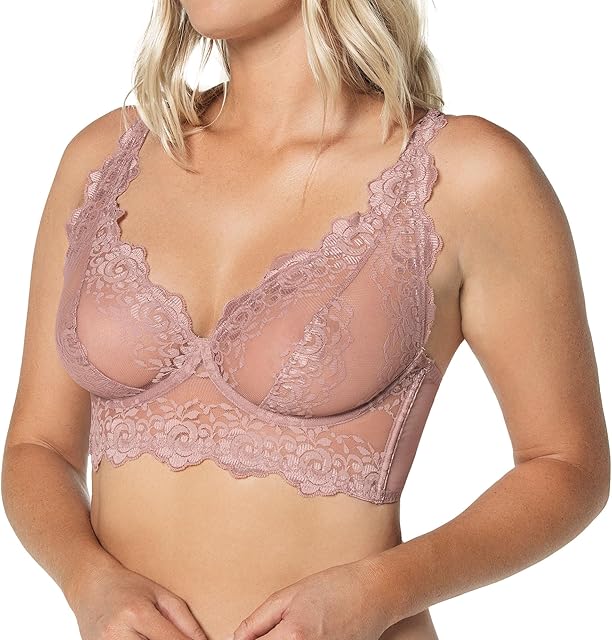 Lace Bralettes for Women Milan Sheer Bra Bustier Bralette with Underwire