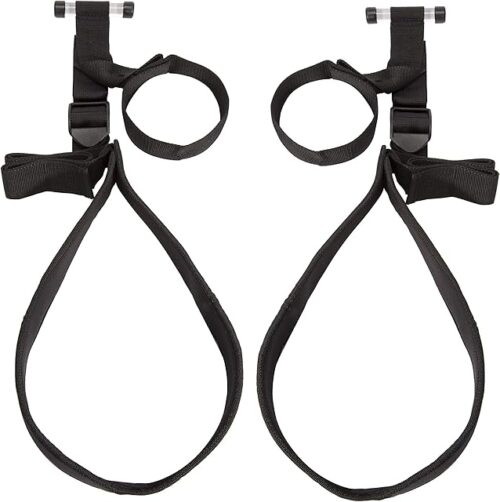 Lovehoney Bondage Boutique Sex Swing - 73 Inch Over The Door Adjustable Strong Sex Swing for Couples - 31 Inch Thigh Supports - Black