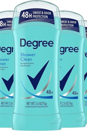 Degree Original Antiperspirant Deodorant Shower Clean Pack of 6 48-Hour Sweat & Odor Protection Antiperspirant for Women 26 oz