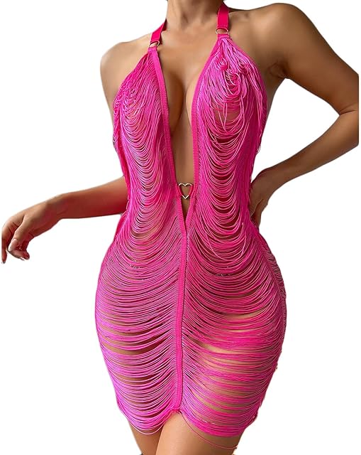 Exotic Lingerie for Women Sexy Naughty Slutty Fishnet Dress Slutty Kinky Nightwear Chemise Teddy Boudoir Outfits