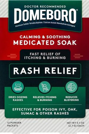 Domeboro Medicated Soak Rash Relief (Burow?s Solution), 12 Count (Pack of 1) - Packaging May Vary