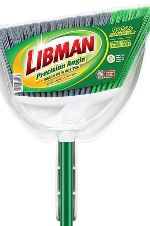 Libman Precision Angle Broom with Dustpan Combo Set for Sweeping Indoor and Outdoor Floors, Pet, Dog Hair Broom, 49? Long Handle, 11" Wide Broom, 1025" Wide Dust Pan