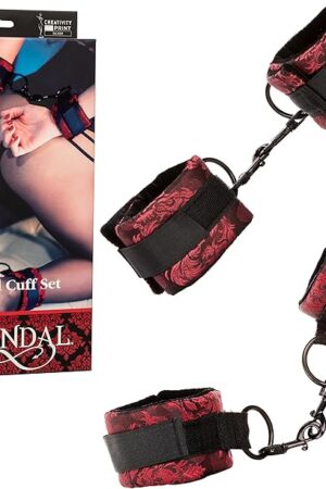 CalExotics Scandal Universal Cuff Set  Luxury Bondage Handcuffs  BDSM Toys for Couples - Red