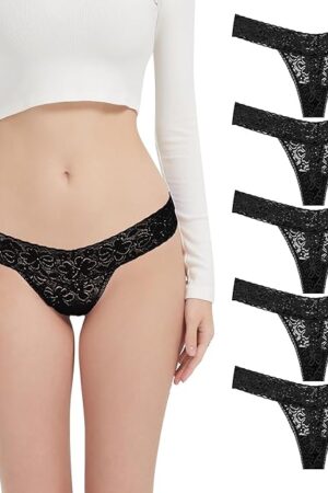 Lace Thongs for Women Sexy Low Waist Lace Panty Comfortable Thong Panties Size S-4XL