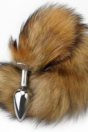 Butt Plug Tail Anal Sex Toys, Anal Butt Plug Artificial Fiber Fur Tail Toys Stainless Steel But Plug Butt Toys Sex Toys for Women Cosplay Adult Sex Toys for Women (Brown)