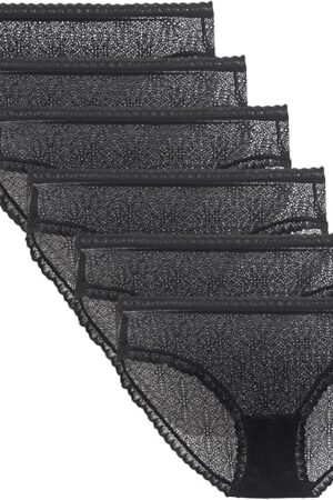 Women's All Lace Underwear Sexy Hipster Full Coverage Panties 6 Pack