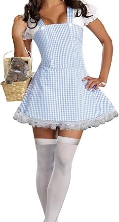 Adult Dorothy, Womens Blue Gingham Dress Costume, Sexy Halloween Costume