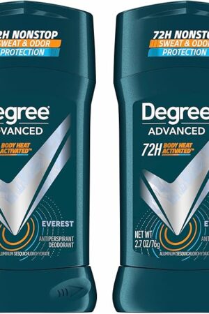 Degree Men Advanced Antiperspirant Deodorant Everest 2 Count 72-Hour Sweat and Odor Protection Antiperspirant For Men With Body Heat Activated Technology 27 oz