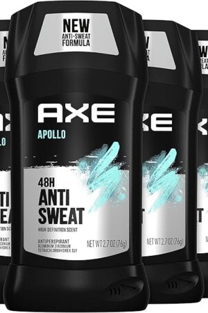 AXE Apollo Antiperspirant Deodorant Stick For Men Sage & Cedarwood 48 Hr Anti Sweat Mens Deodorant, 27 Ounce (Pack of 4)