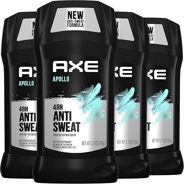AXE Apollo Antiperspirant Deodorant Stick For Men Sage & Cedarwood 48 Hr Anti Sweat Mens Deodorant, 27 Ounce (Pack of 4)